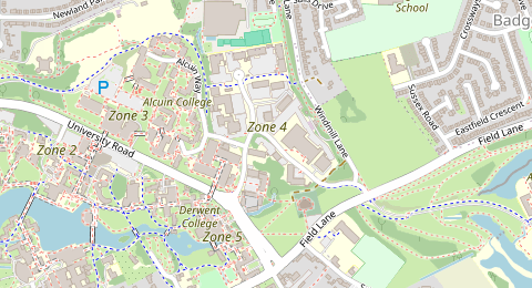 Map of a likely free parking spot near Car Park 4.4 (Genesis), York