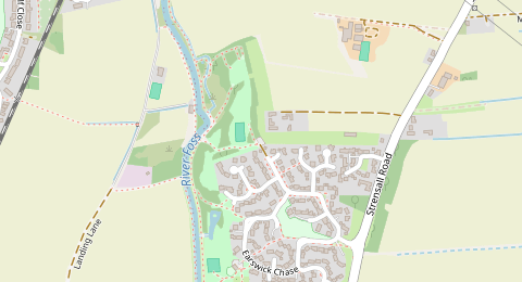 Map of a likely free parking spot near Lock House Lane, York