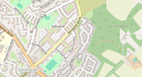 Map of a likely free parking spot near Ferniehill Drive, Gilmerton, Edinburgh