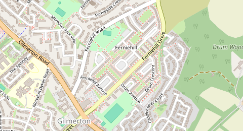 Map of a likely free parking spot near Ferniehill Place, Gilmerton, Edinburgh