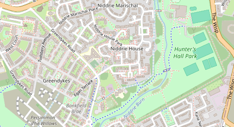 Map of a likely free parking spot near Niddrie House Avenue, Niddrie, Edinburgh