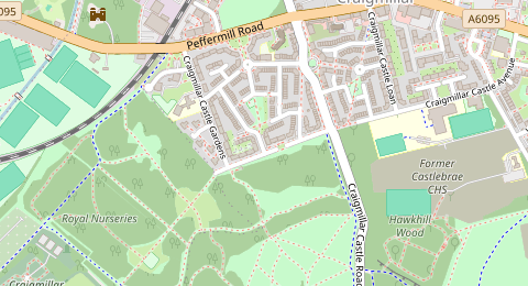 Map of a likely free parking spot near Castleview Grove, Bingham, Edinburgh