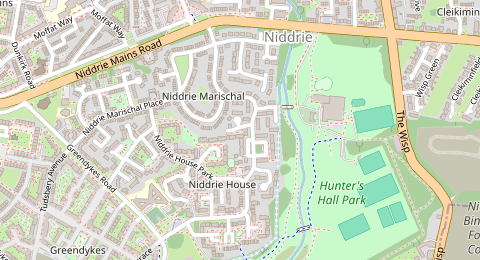 Map of a likely free parking spot near Niddrie House Drive, Niddrie, Edinburgh