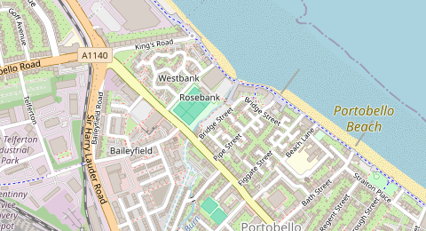Map of a likely free parking spot near William Jameson Place, Joppa, Edinburgh