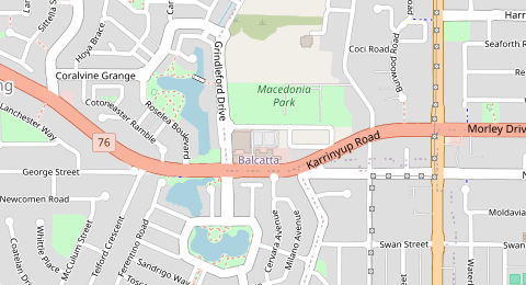 Map of a likely free parking spot near Market Avenue, Balcatta, Perth