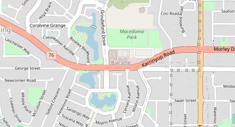 Map of a likely free parking spot near Karrinyup Road, Balcatta, Perth