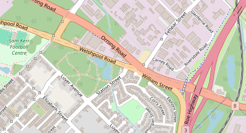 Map of a likely free parking spot near Welshpool Road, East Cannington, Perth