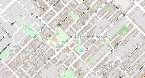 Map of a likely free parking spot near Gerard Street, East Cannington, Perth