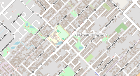 Map of a likely free parking spot near Gerard Street, East Cannington, Perth