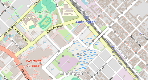 Map of a likely free parking spot near Grose Avenue, Cannington, Perth