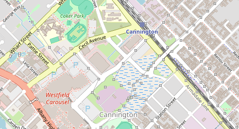 Map of a likely free parking spot near Grose Avenue, Cannington, Perth