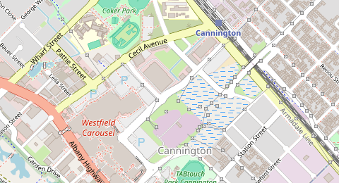 Map of a likely free parking spot near Grose Avenue, Cannington, Perth