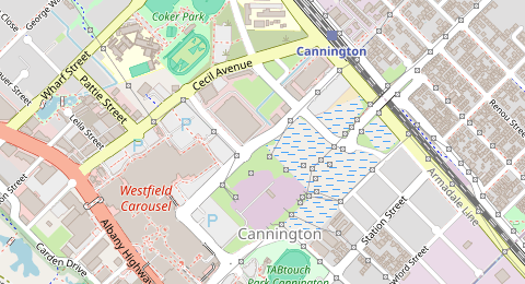 Map of a likely free parking spot near Grose Avenue, Cannington, Perth