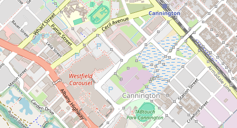 Map of a likely free parking spot near Grose Avenue, Cannington, Perth