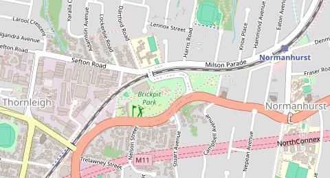 Map of a likely free parking spot near Dartford Road, Thornleigh, Sydney
