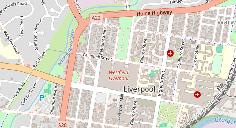Map of a likely free parking spot near Campbell Street, Sydney