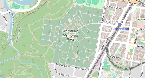 Map of a likely free parking spot near First Avenue, Loftus, Sydney