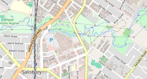 Map of a likely free parking spot near Commercial Road, Adelaide