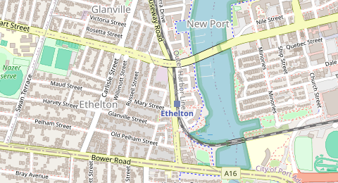 Map of a likely free parking spot near Ethelton Park 'n' Ride, Adelaide