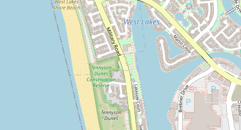 Map of a likely free parking spot near Tennyson Car Park North, Adelaide