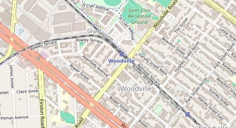 Map of a likely free parking spot near Woodville Park 'n' Ride, Adelaide