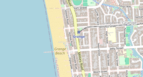 Map of a likely free parking spot near Seaview Road, Grange, Adelaide