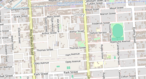 Map of a likely free parking spot near Mornington Road, Unley, Adelaide