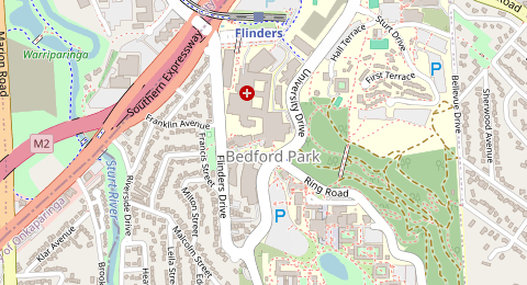Map of a likely free parking spot near Medical Sciences Road, Bedford Park, Adelaide