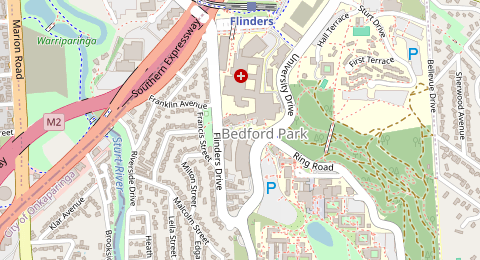 Map of a likely free parking spot near Medical Sciences Road, Bedford Park, Adelaide