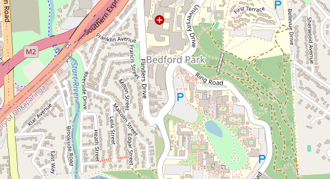 Map of a likely free parking spot near Medical Sciences Road, Bedford Park, Adelaide